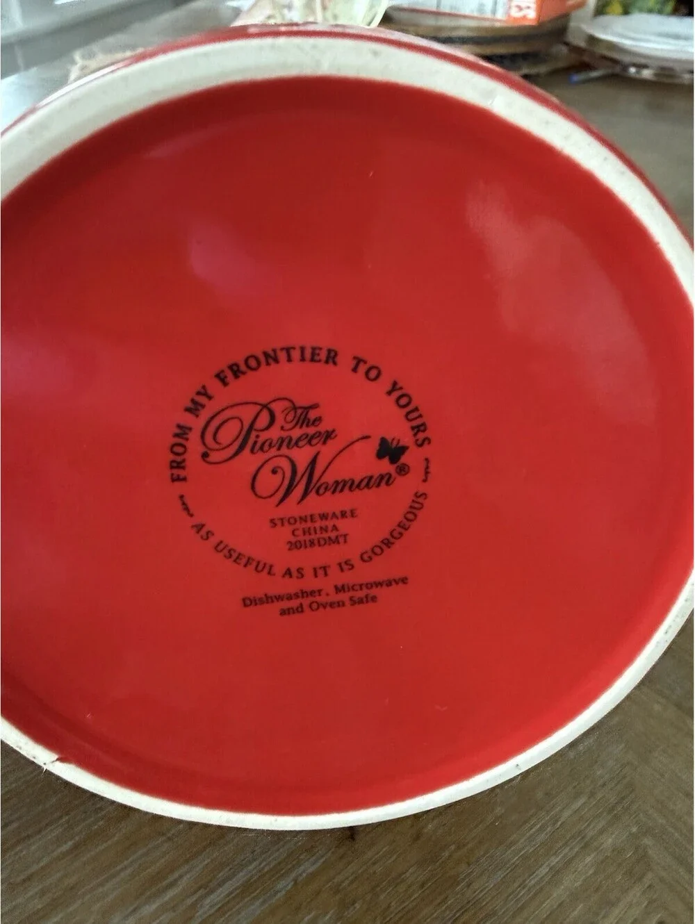 Pioneer Woman Covered Bowl Handles 6 1/4”